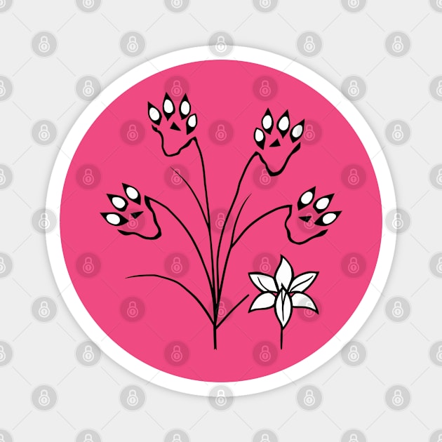 pawprint flowers Magnet by ohyeahh